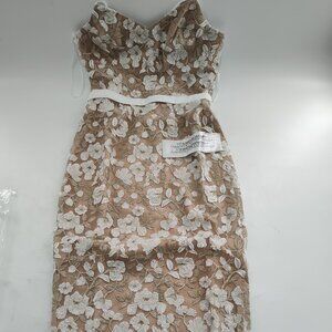 Women's The Population Dress Emma Embroidered Adjustable Shoulder Straps Size S